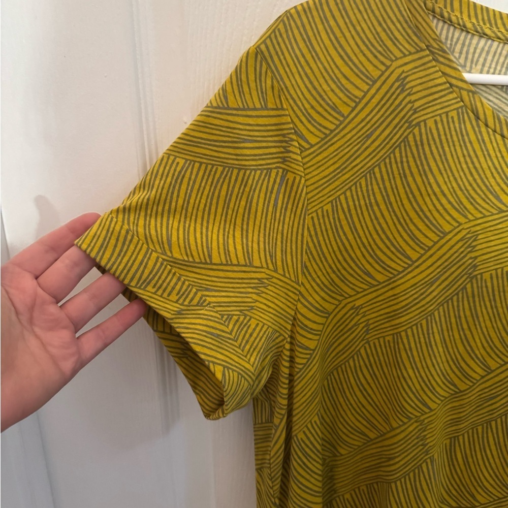 Elk the Label Women's Mustard Patterned Maxi Dress, 100% Organic Cotton - Picture 2 of 7